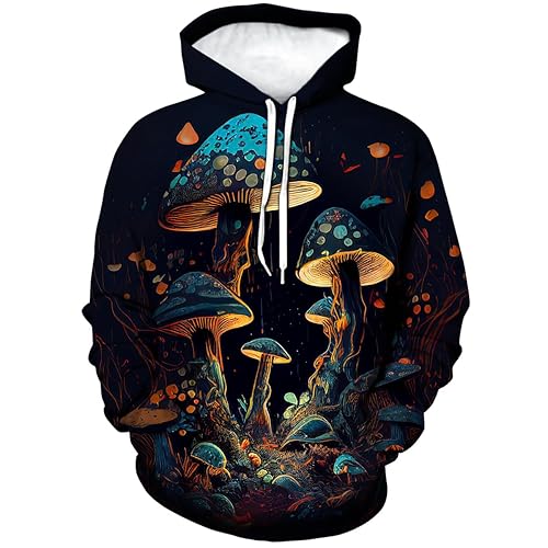 LAOLIUSN Funny Mushroom Hoodie Fungi Graphic Sweatshirt