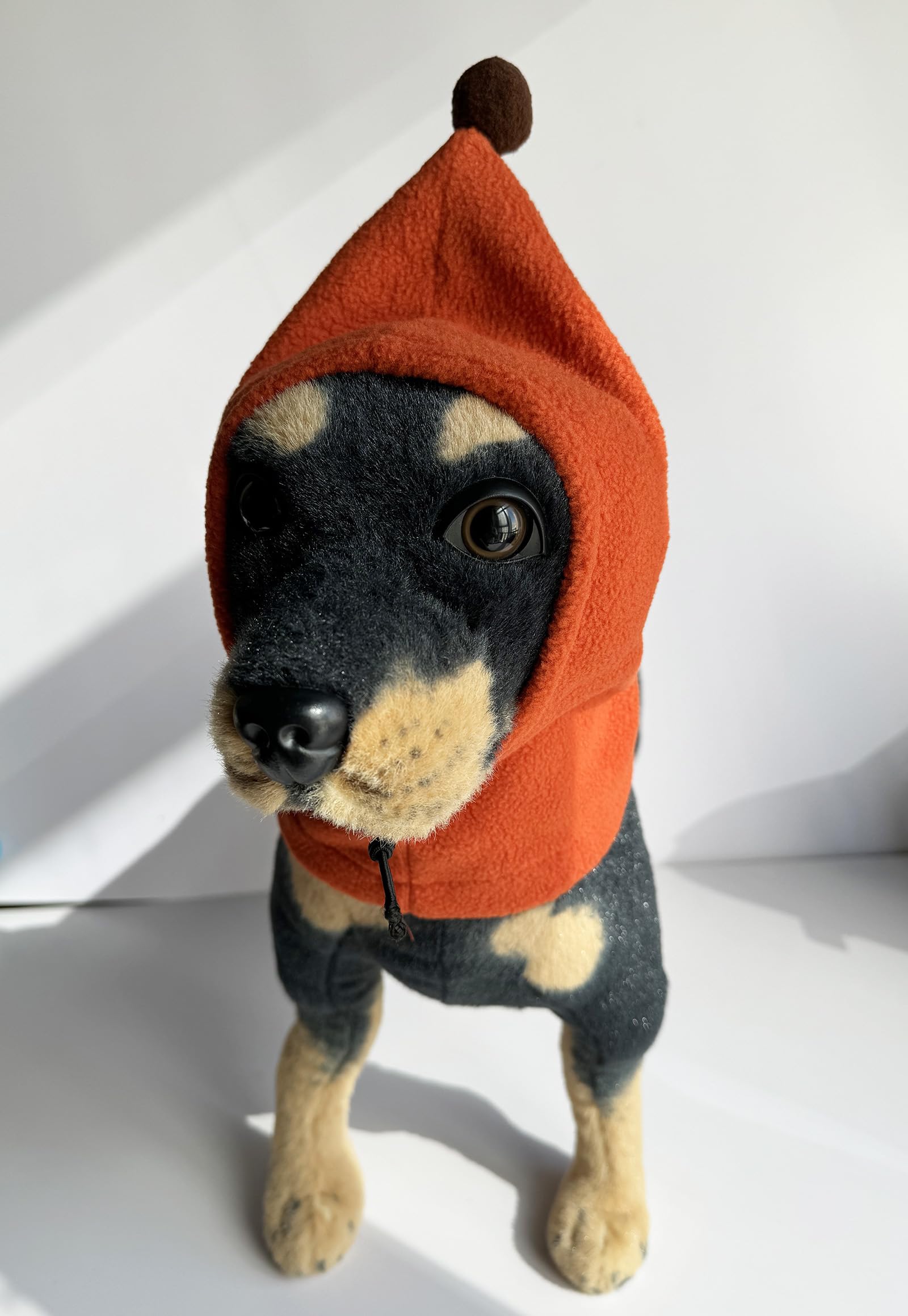 BT Bear Dog Hat, Soft Warm Fleece Dog Ears Cover, Windproof Quiet Ears for Small Dogs Medium Large Dogs (Orange, Medium) - Image 4
