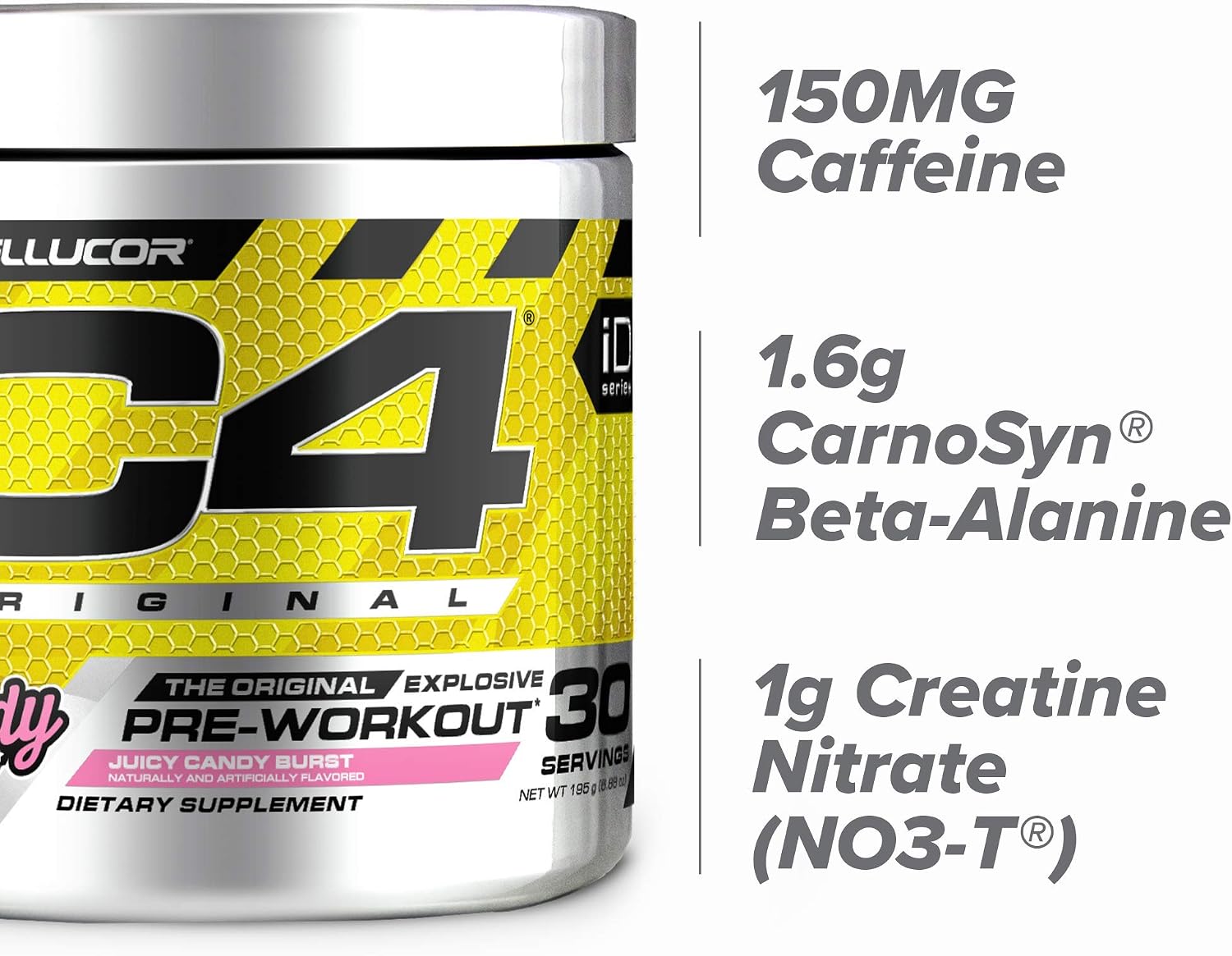 C4 Original Pre Workout Powder Juicy Candy Burst | Sugar Free Preworkout Energy Supplement for Men & Women | 150mg Caffeine + Beta Alanine + Creatine | 30 Servings