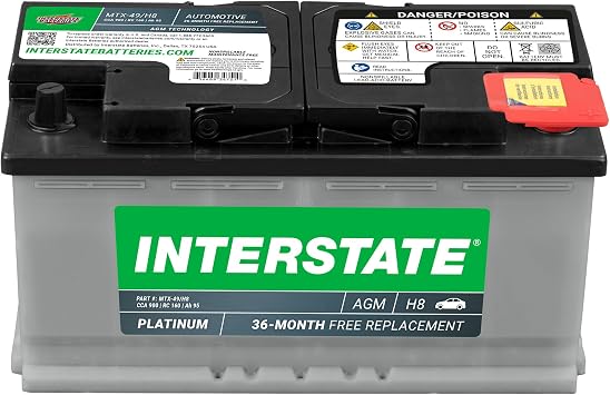 Interstate Batteries Car Battery 12V 95Ah 900CCA Group H8, 49 AGM