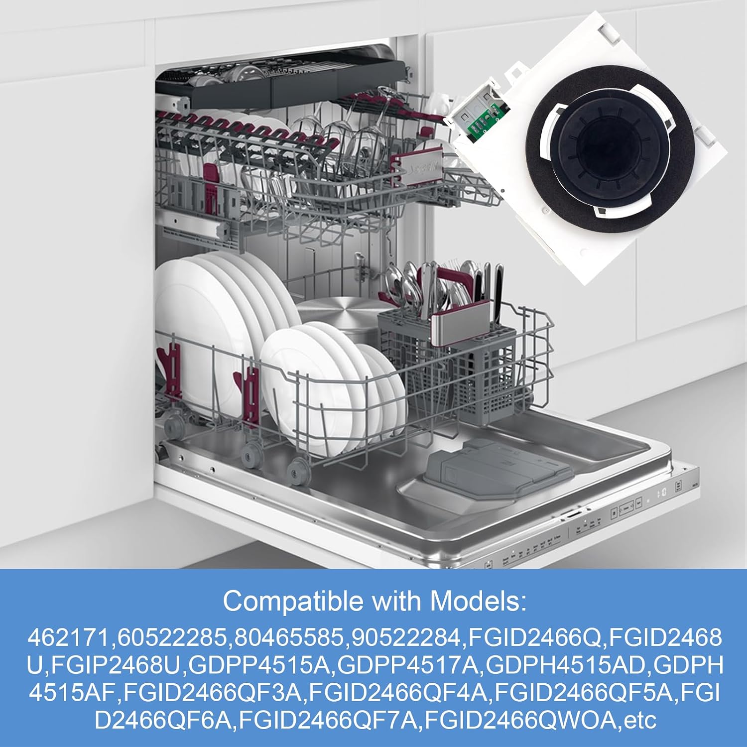 5304523304 Dishwasher Vent Assembly, Dishwasher Fan Motor Replacement Part Vent Fan For Frigidaire Dishwasher Vent Assembly