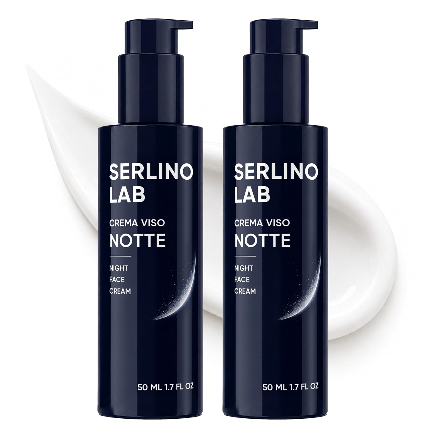 Serlino Lab Night Face Cream for Men - Retinol Night Cream with Hyaluronic Acid & Olive Oil, Collagen Boosting Face Moisturizer, Firms Men's Sagging Neck & Jowls, Reduces Deep Wrinkles, 1.7 Fl Oz