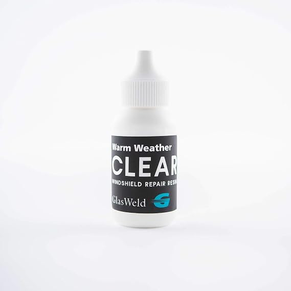 Glas Weld 30 ml Warm Weather Windshield Rock Chip Repair Resin, Professional Windshield Repair Thicker Resin Liquid (Gray)