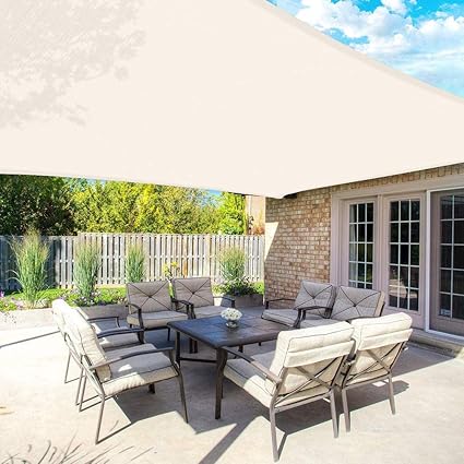 HENG FENG雨除けシェード 4×6m オフホワイト ひよけシェード庭 サンシェード防水シェード 撥水シェード四角