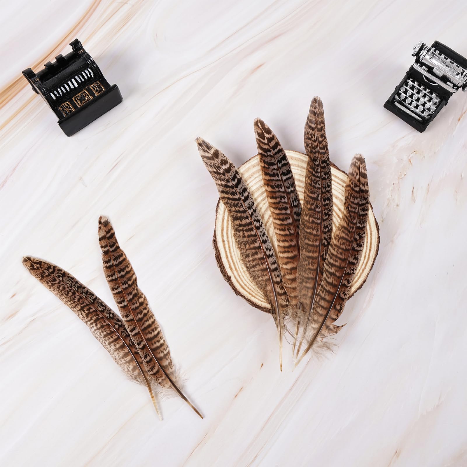 100PCS Natural Dyed Pheasant Tail Feathers - 5.5-7.9 Inch For DIY Crafts, Costumes, Party Decor