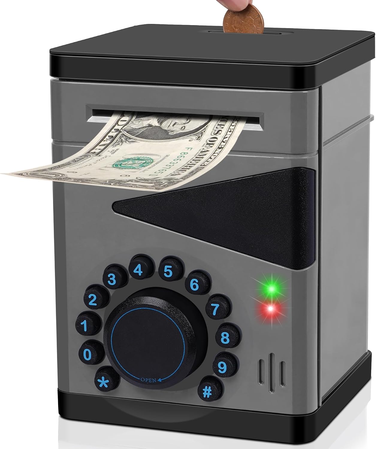 Boy Piggy Bank for Kids, Safe for Kid with Cultivating Good Saving Habit, Electronic Bank for Real Money, Ideal Gift for 3 4 5 6 7 8-12 Years Old Children Teens Toddler (Black)