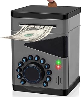 Boy Piggy Bank for Kids, Safe for Kid with Cultivating Good Saving Habit, Electronic Bank for Real Money, Ideal Gift for 3 4 5 6 7 8-12 Years Old Children Teens Toddler (Black)
