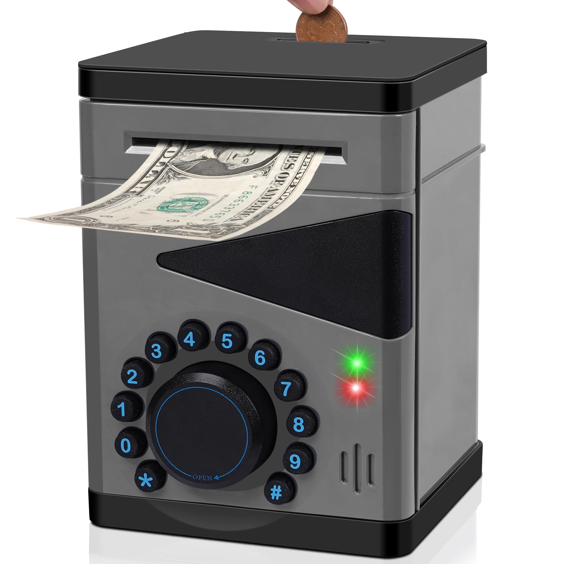 Saquuiui Boy Piggy Bank for Kids, Safe for Kid with Cultivating Good Saving Habit, Electronic Bank for Real Money, Ideal Gift for 3 4 5 6 7 8-12 Years
