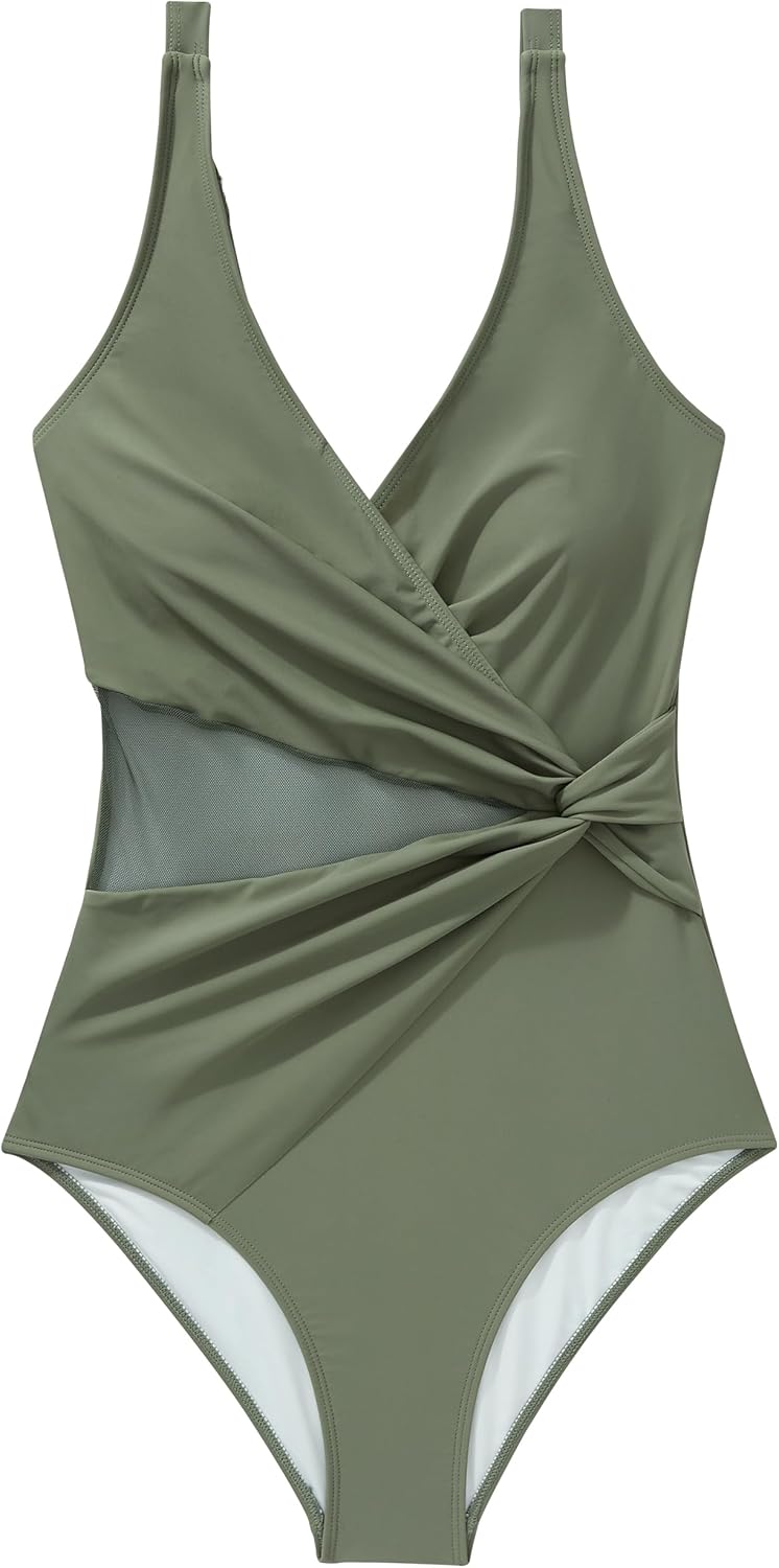 SUUKSESS Women Sexy Mesh Tummy Control One Piece Swimsuit Push Up Bathing Suit - Image 5