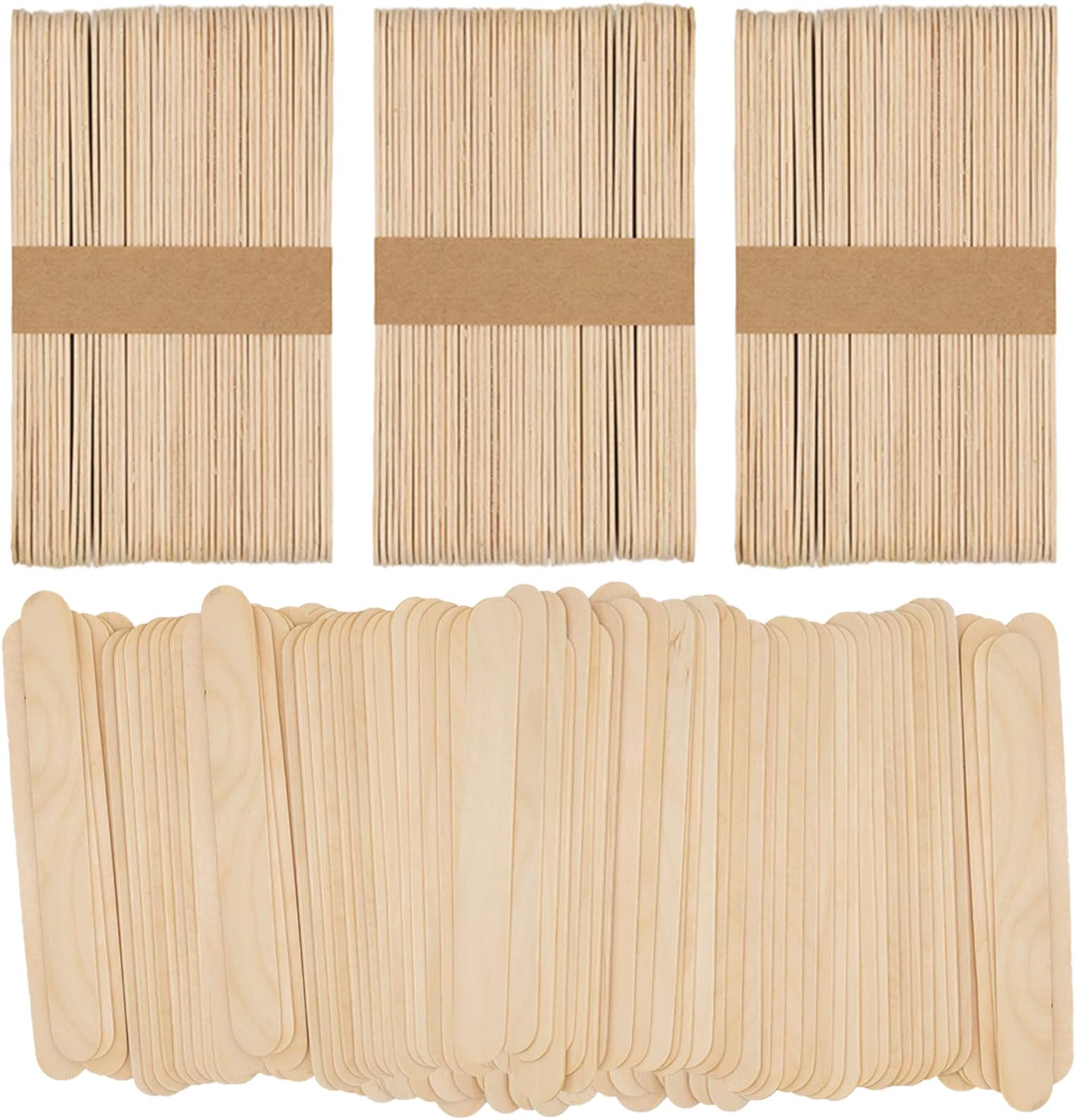 Owlkela-150 Pieces Jumbo Lollipop Sticks, 150Mm Natural Wood Craft Lolly Sticks For Home And School Crafts, Popsicle Ideal Arts Handwork, Classroom Art Supplies