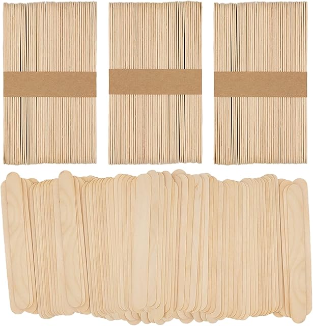 OWLKELA-150 Pieces Jumbo Lollipop Sticks, 150mm Natural Wood Craft Sticks, Lolly Sticks for Home and School Crafts, Popsicle Sticks, Ideal for Arts and Handwork, Classroom Art Supplies