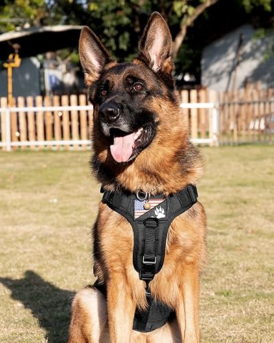 Miniatura 7 de PETNANNY - Arnés táctico para perros grandes cobertura completa del cuerpo en arnés de entrenamiento para perros con 2 parches reflectantes para