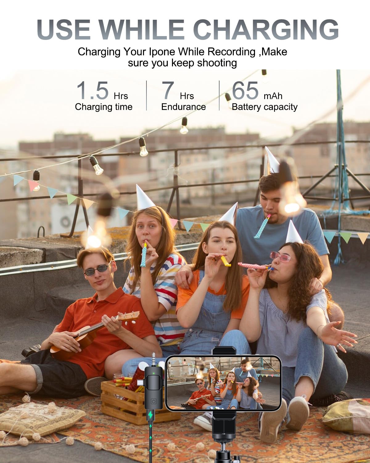 PQRQP 3 in 1 Wireless Lavalier Microphones for iPhone, iPad, Android, Camera, USB-C Microphone, 7-Hour Battery, Mini Microphone with Noise Reduction for Video Recording, Vlog, YouTube, TikTok: PQRQP 3 in 1 Professional Wireless Lavalier Microphone for iPhone, Android, Camera, Wireless Microphones, USB C Microphone, Crystal Clear Sound Quality for Recording, Live Streaming, YouTube, TikTok