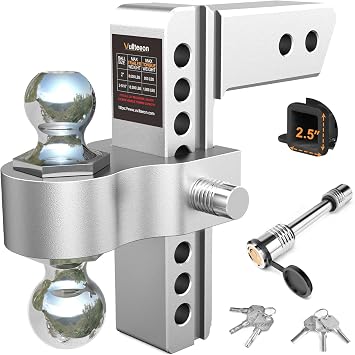 Drop Hitch for 2.5 Inch Receiver, 8in Adjustable Trailer Hitch