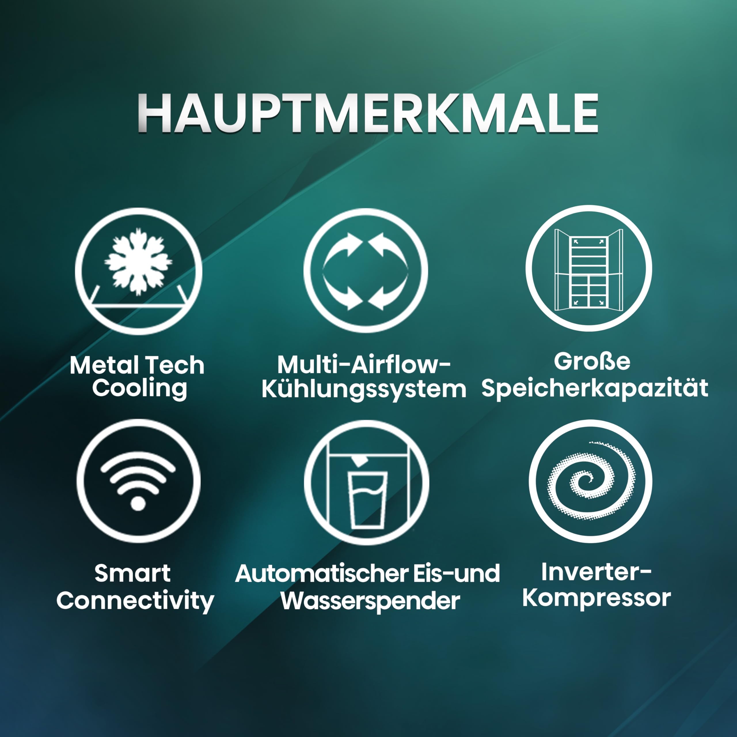 Hisense RS818N4TFC Side by Side – Kühl-Gefrierkombination, EEK C, Eis-Wasserspender, LED Display, Total No Frost, Multi Air Flow, Fast Freeze, schwarz