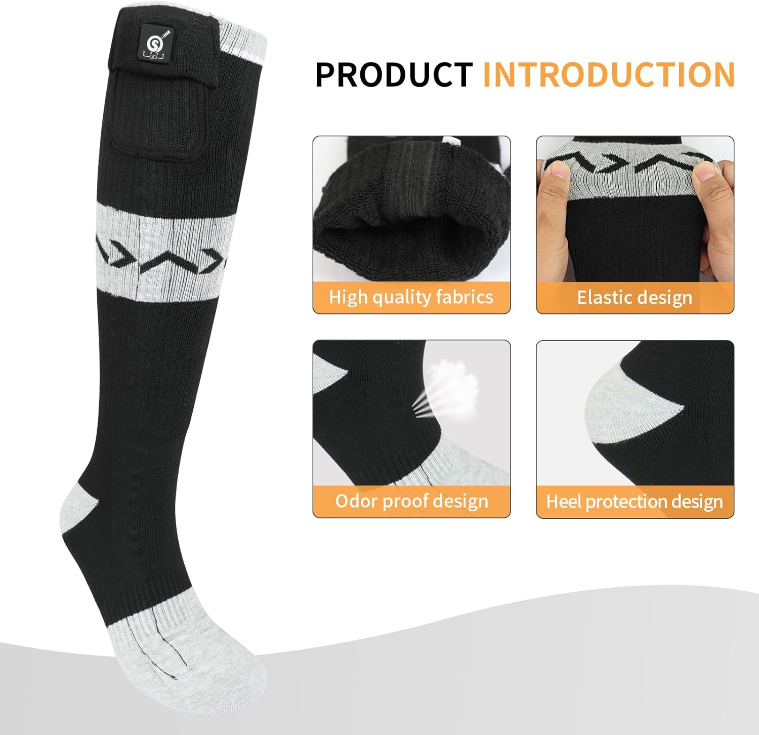 Rechargeable Electirc Heated Socks for Men Women 3-Levels Battery Powered Cold Weather Heat Socks for Men Women 2 * 2200mAh Up to 10 Hours Warm Socks for Winter Hunting Camping Skiing Hiking