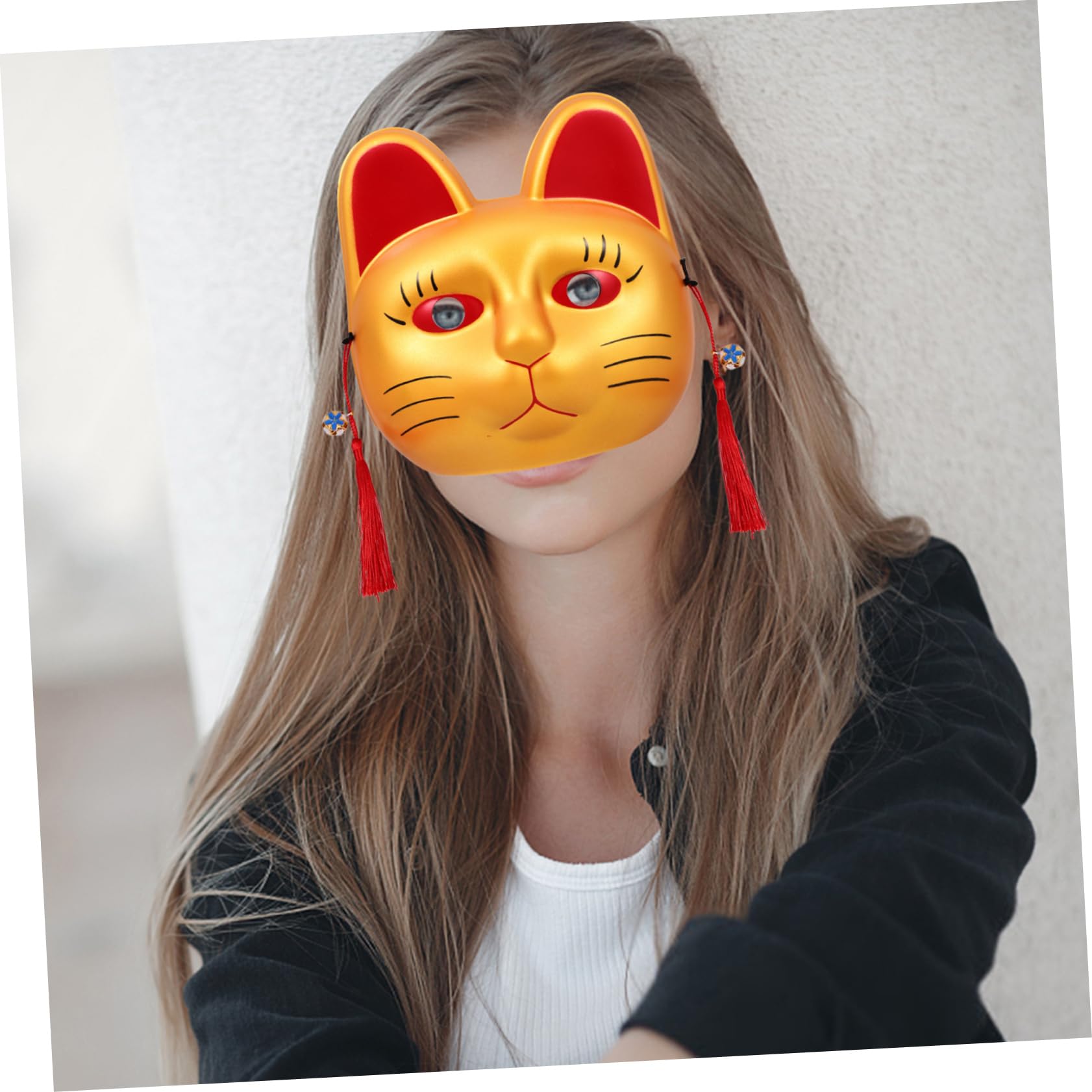 GARVALON Realistic Cat Mask for Masquerade Parties Comfortable Material Eye-catching Furry Design for Halloween Cosplay Fancy Dress Events Elastic Band for All