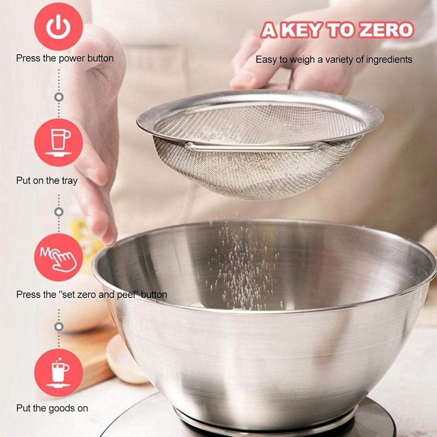 Weighing Scale Household Kitchen Scale with Tray Electronic Food Scales Diet Scales Measuring Tool Slim LCD Digital Electronic Weighing Scale Electronic Scale