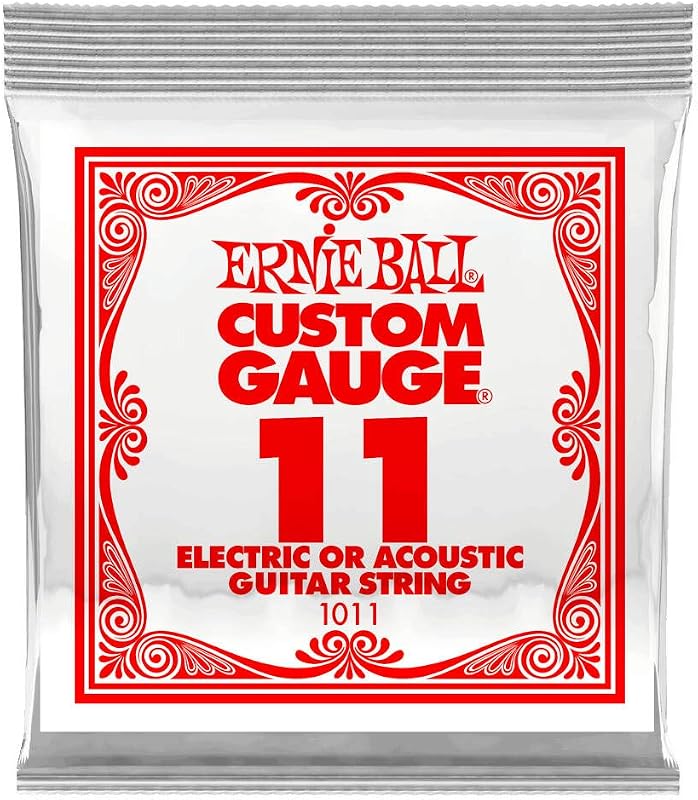 Ernie Ball Nickel Plain Single Guitar String .011 6-Pack