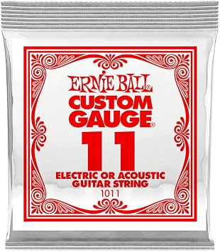 Ernie Ball Nickel Plain Single Guitar String .011 6-Pack