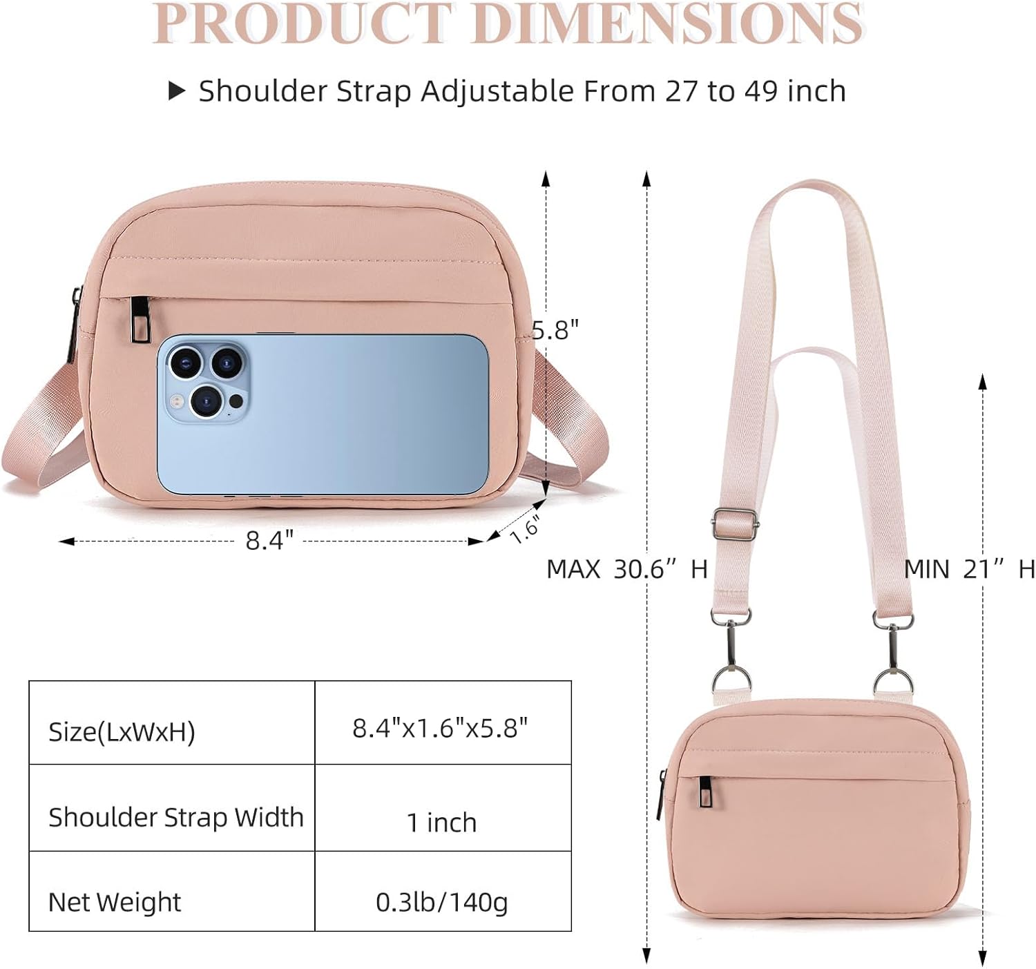 MAXTOP Small Crossbody Bags for Women Belt Bag Fanny Pack with Adjustable Strap - Image 5