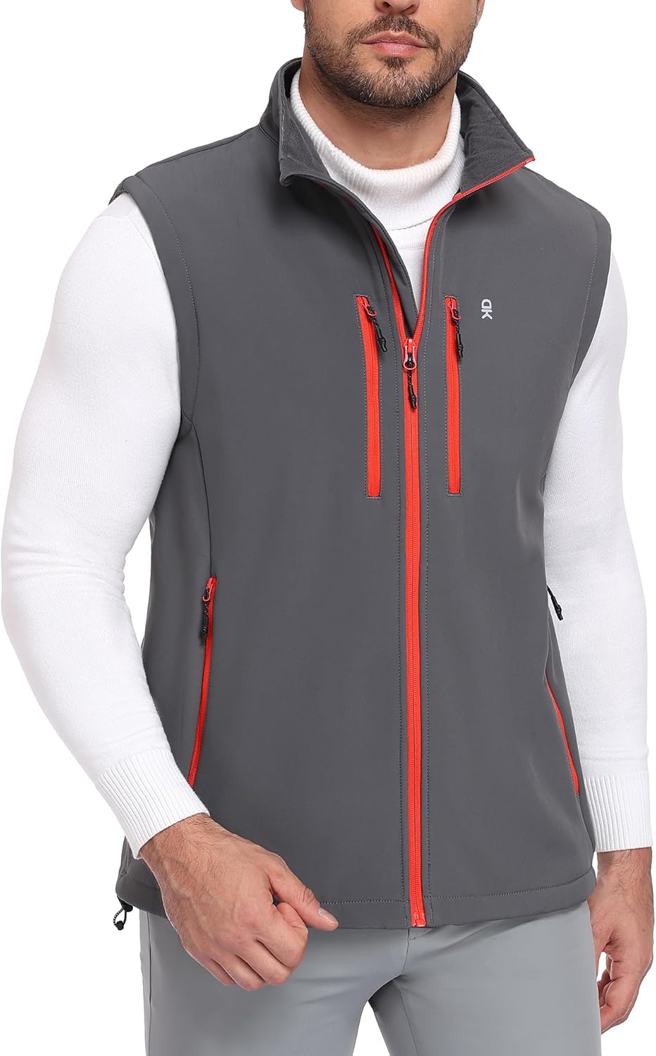 Little Donkey Andy Men's Lightweight Fleece Softshell Vest Windproof Sleeveless Jacket Outerwear with Zipper Pockets - Image 2