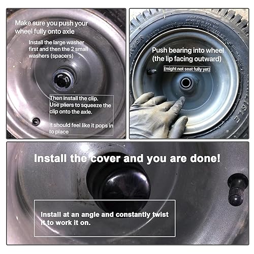 Miniatura 3 de Kit de conversión de buje de rueda delantera 9040H a rodamiento, para Craftsman, John Deere, Poulan, Husqvarna 9040-H, 532009040, 532124959, 5920H,