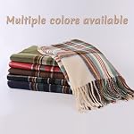 OMUKY Women's Winter Long Scarf Tartan Plaid with Fringe, Warm Shawl Wrap Blanket Scarf for Ladies