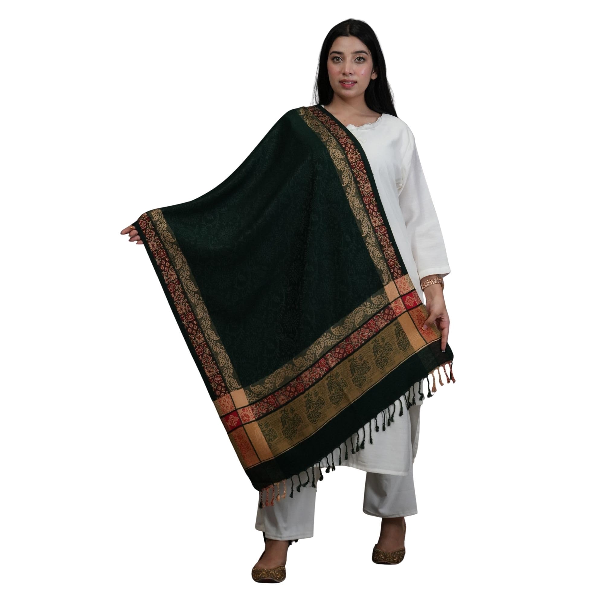 Women's Printed Shawl | Soft Acrylic Ethnic Fashion Layer-image-14