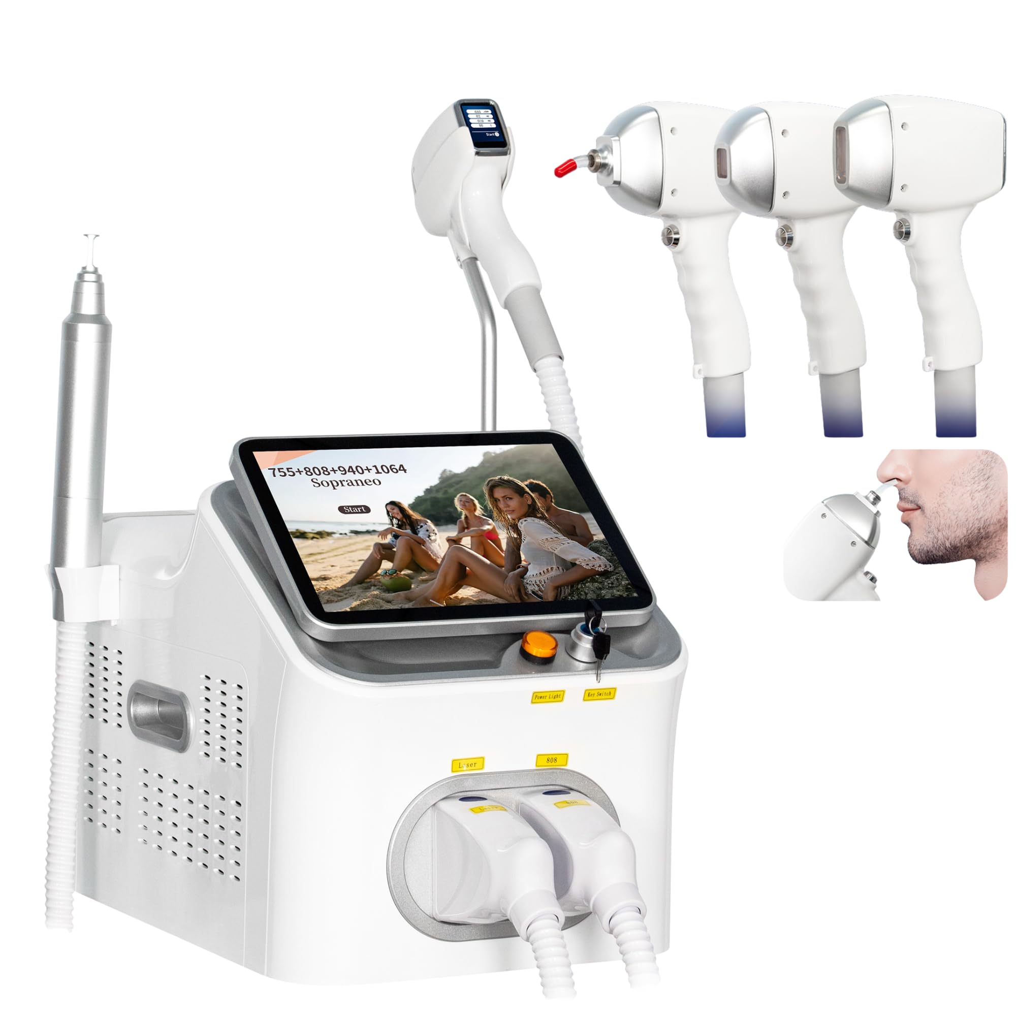16 barre Epilazione laser 2 in 1 Rimozione tatuaggi con laser Pico | 755nm/808nm/940nm/1064nm Rimozione di macchie cutanee, rimozione di cicatrici da acne, rimozione di nei