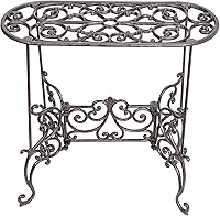 Sungmor Vintage Cast Iron Plant Stand 22.6" Heavy Duty Garden Table - Indoor Outdoor for Pots Vases Lanterns