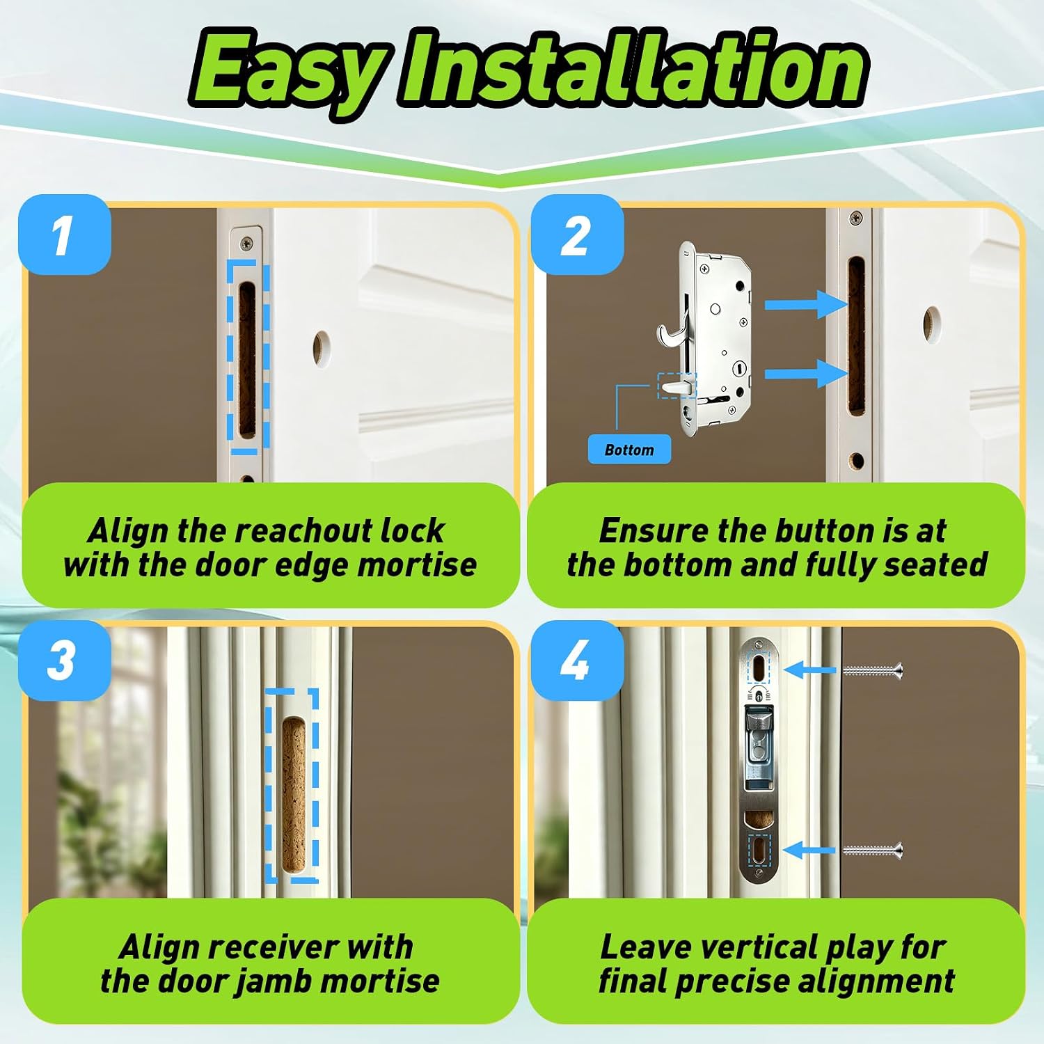 Reachout Lock and Receiver Kit Compatible with Andersen Door Models | Compatible with Andersen from 1986 to Present, Replace 2573558, 2573562, 2565507, 2565509, 2 Panel + 3 Screws