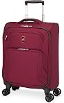ATLANTIC Artisan III Carry-On Luggage — Lightweight, Water-Resistant Suitcase with 8 Spinner Wheels and Lockable Zipper Puller Heads — Blue, 19-inch