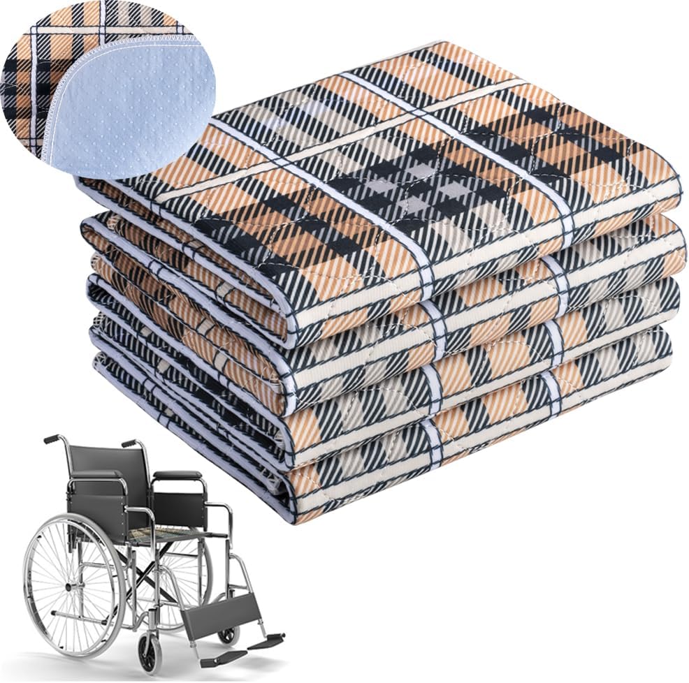 Chair Pads for Incontinence Reusable Seat Protector Pads 4 Pack | Absorbent Incontinence Chair Pads Chair Protector Seat Cover 22" x 21" Chuck Pads Washable for Adults