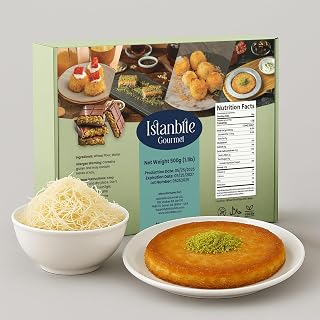 Kataifi Shredded Fillo Dough 1.1lb for The Viral Dubai Chocolate Bar Pistachio Filling, Kadayif Phyllo Dough for Pastry, Ingredient for Knafeh, Kunafa, Kanafeh, Salt-Free