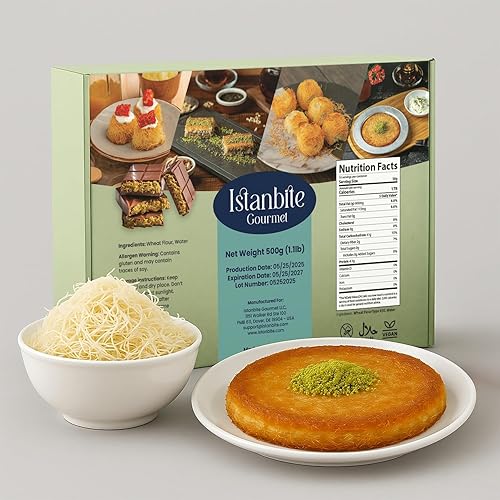 Kataifi Masa de fillo triturada de 1.1 libras para el relleno de pistacho de barra de chocolate viral Dubai, Kadayif Phyllo Masa para pastelería,