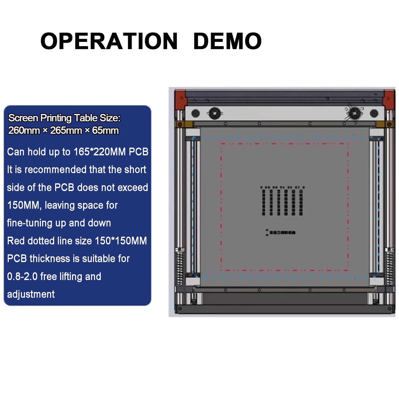 Estación de impresión manual de pantalla pequeña, impresión máxima de 165 x 220 mm, impresora de pasta de soldadura de malla de acero SMT para aplicación de precisión de montaje de PCB
