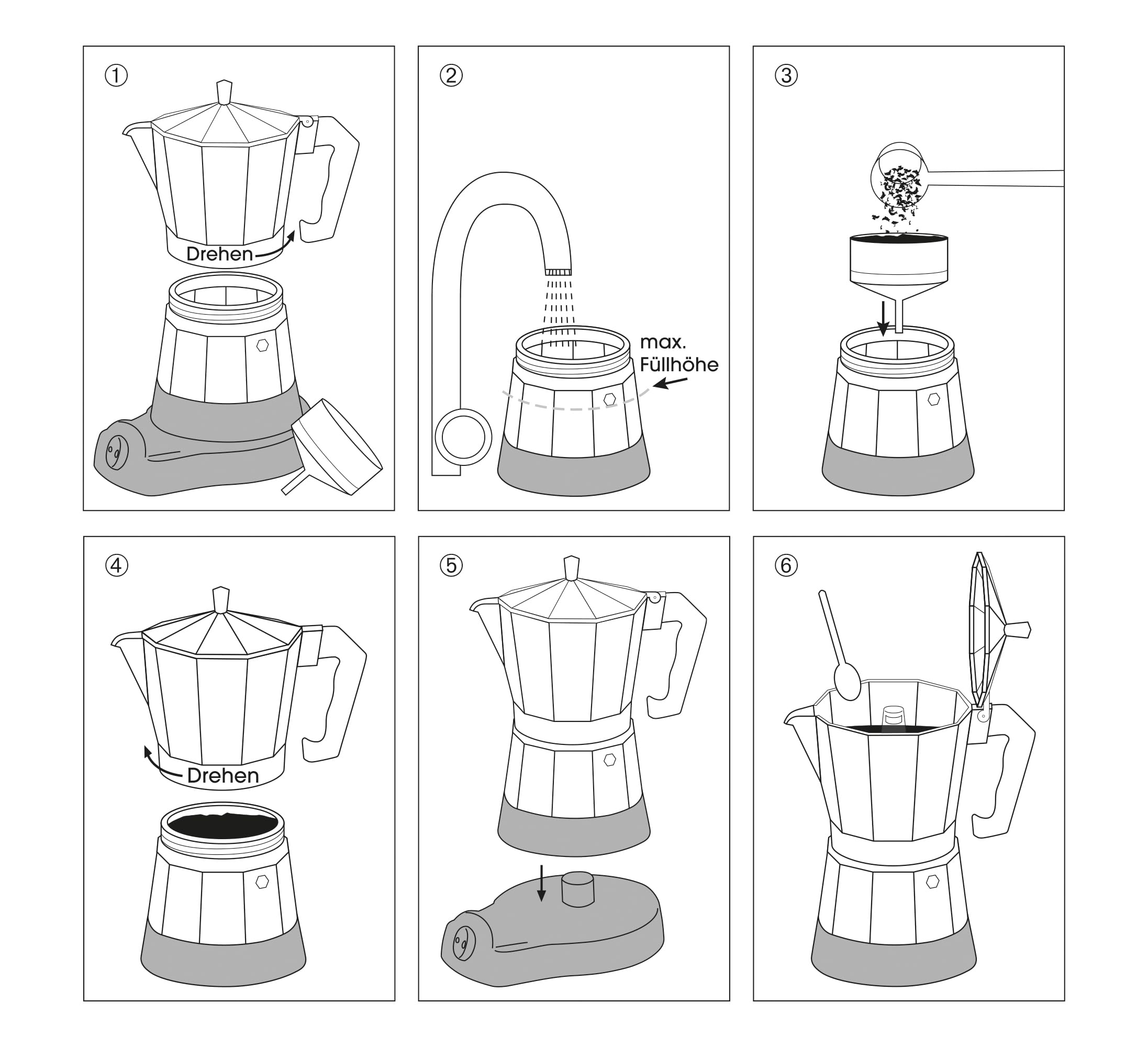 Cilio Elektro-Espressokocher 6T Classico Cafetière Italienne Rouge 273854