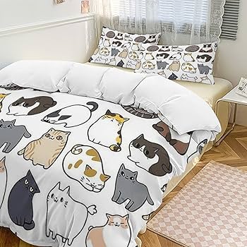 Amazon|3点セット 面白い 猫柄 ネコ 布団カバー 掛け布団カバー 枕 Amazon|3点セット 面白い 猫柄 ネコ 布団カバー 掛け布団カバー 枕