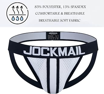 Jockmail メンズ ハーネス ジョックストラップ付き 調節可能なハーネス ジョックストラップ クラブウェア&ジム用