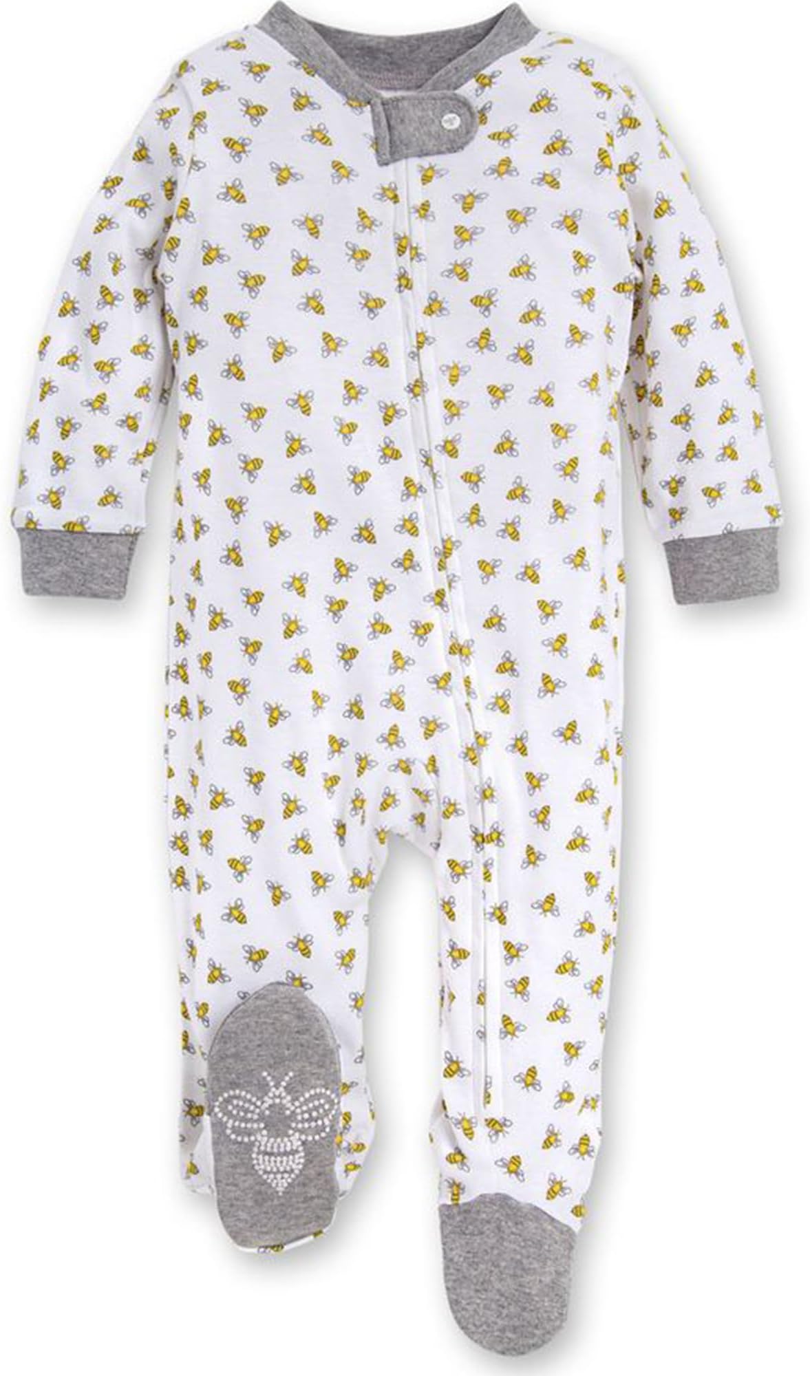 Burt's Bees Baby Boys Sleep and Play PJs, 100% Organic Cotton One-Piece Zip Front Romper Jumpsuit Pajamas