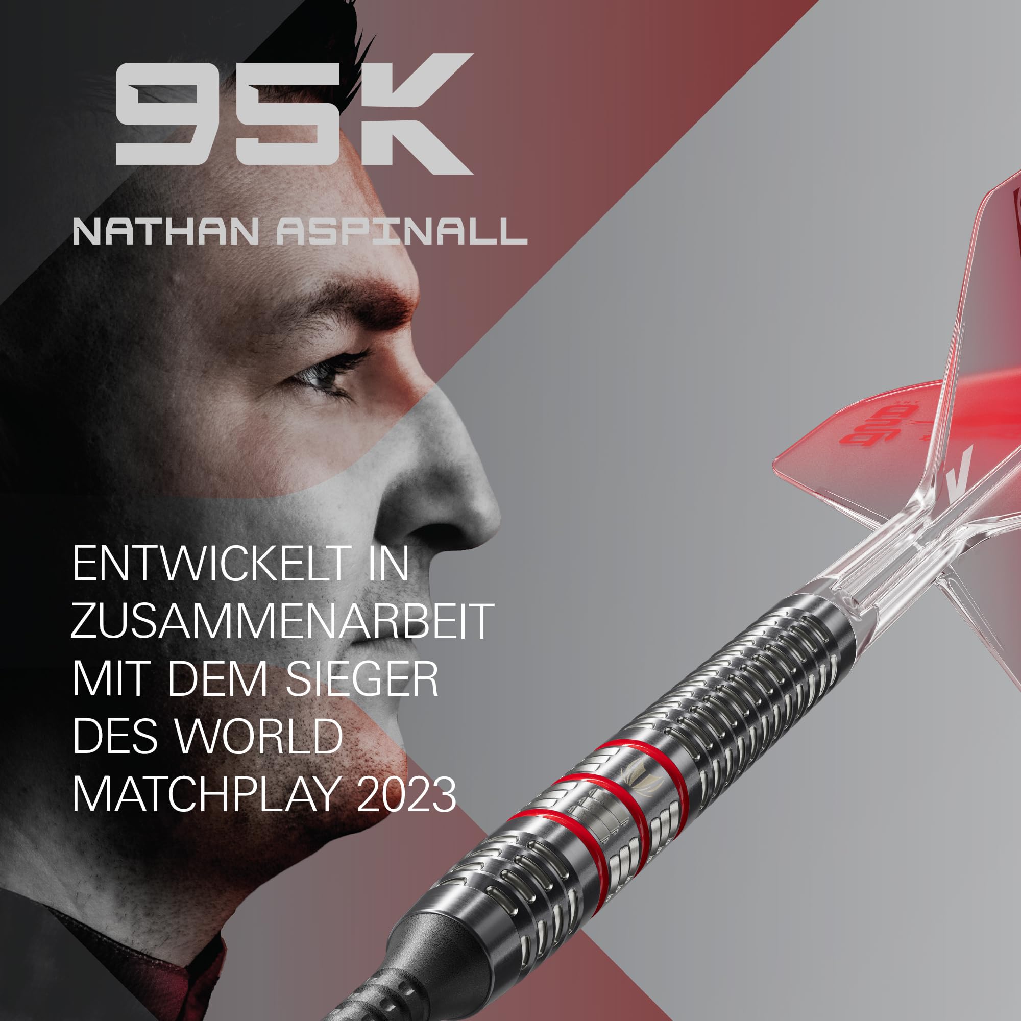 Target Darts Nathan Aspinall 95K Soft Tip 18g Dart Set 95% Wolfram K-Flex Nr.2 Flights & Shafts - Schwarze Pixel Spitzen | Dartpfeile mit Kunststoffspitze Player Edition