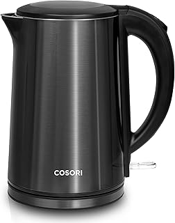 COSORI Electric Kettle Stainless Steel with Double Wall, Wide-Open Lid 1.5L Electric Tea Kettle, BPA Free Water Kettle & H...