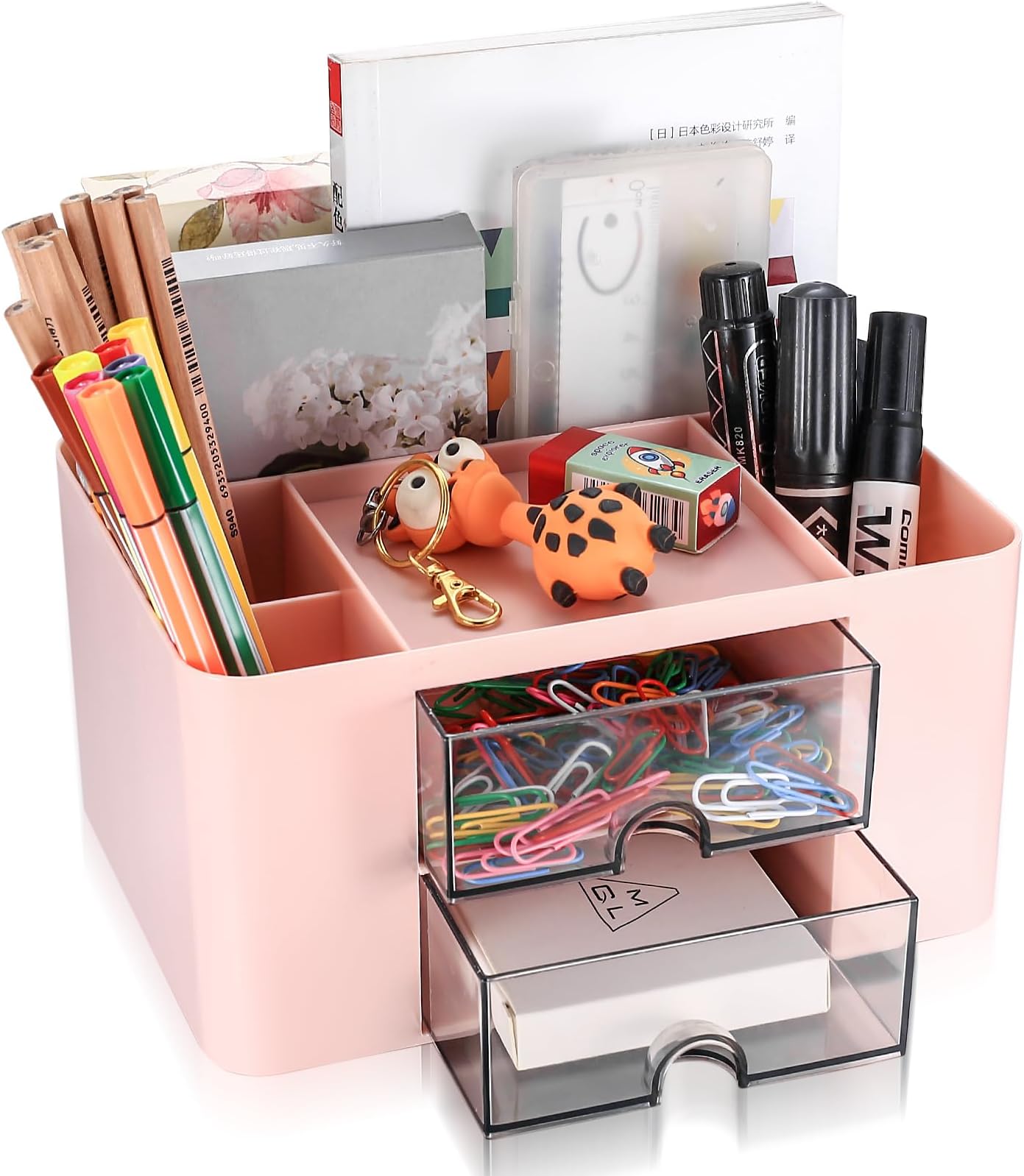 Schreibtisch Organizer mit Schublade, Stiftehalter Schreibtisch
