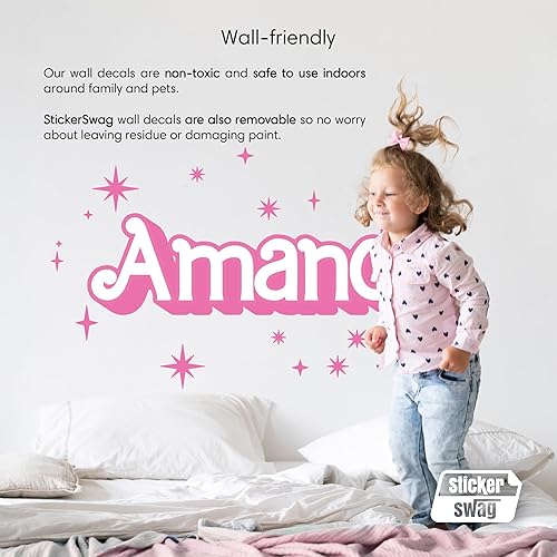 Miniatura 3 de Calcomanía de pared personalizada con nombre femenino  Calcomanía de pared de vinilo con nombre femenino  Calcomanía de pared personalizada para