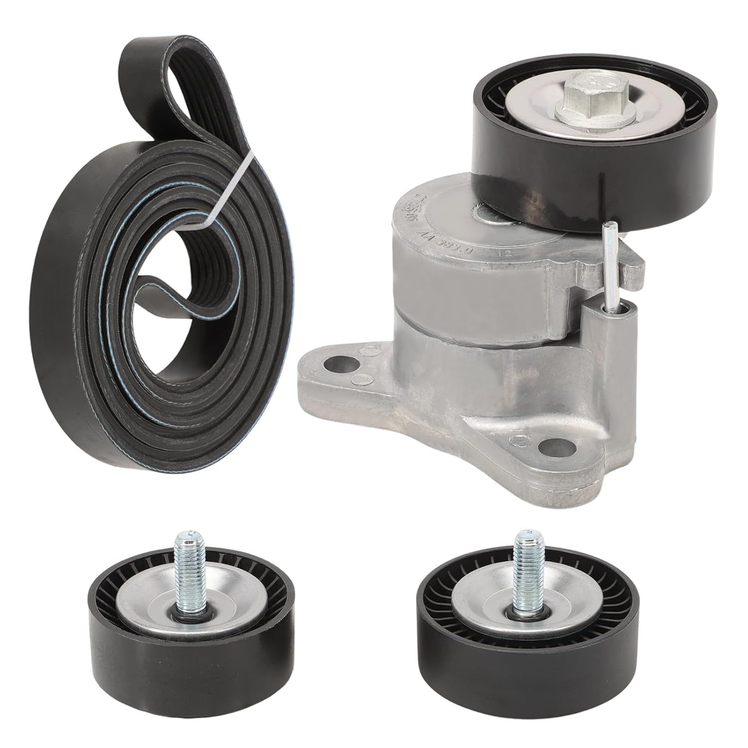 Serpentine Belt Component Kit Idler Pulley Tensioner Assembly Fits for Compass 2.0L 2.4L, Patriot 2.4L 2.0L, Journey 2.4L, Avenger 2.4L;2008-2012, Caliber 2.4L 2.0L, Chrysler 200 2.4L