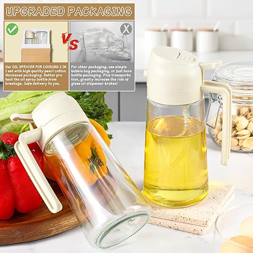 Miniatura 5 de Pulverizador de aceite para cocinar 2 piezas, dispensador de aceite 2 en 1 y rociador de aceites, utensilios de cocina - botella pulverizadora de