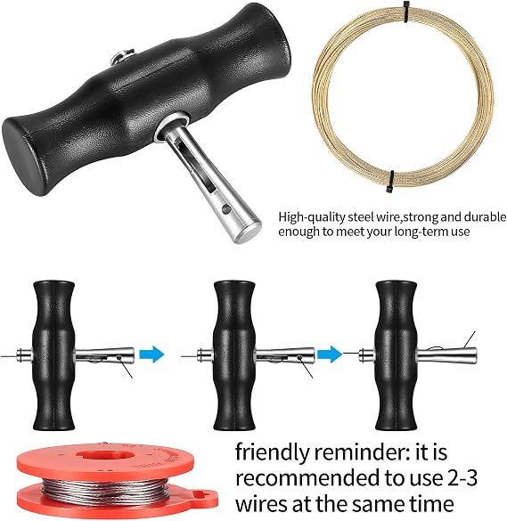 SHACHENH 5 Pcs Car Windshield Removal Tool, Windscreen Removal Tool Kit with Handle, Universal Car Windshield Kit, Inclu 3 Rolls Window Screen Cutting Wire