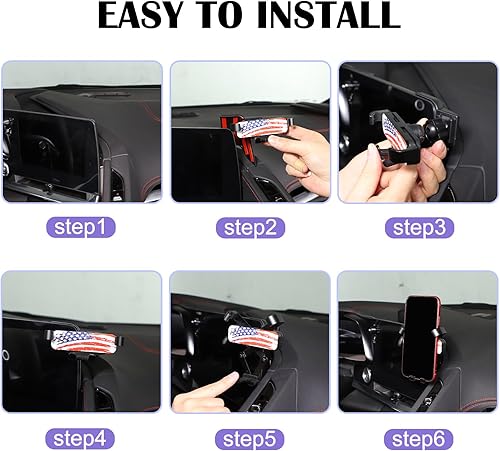 Vista 19 de CHEAYAR Soporte de teléfono compatible con Chevrolet Corvette C8 2020-2023, accesorios C8 Soporte de teléfono para automóvil (carga inalámbrica)