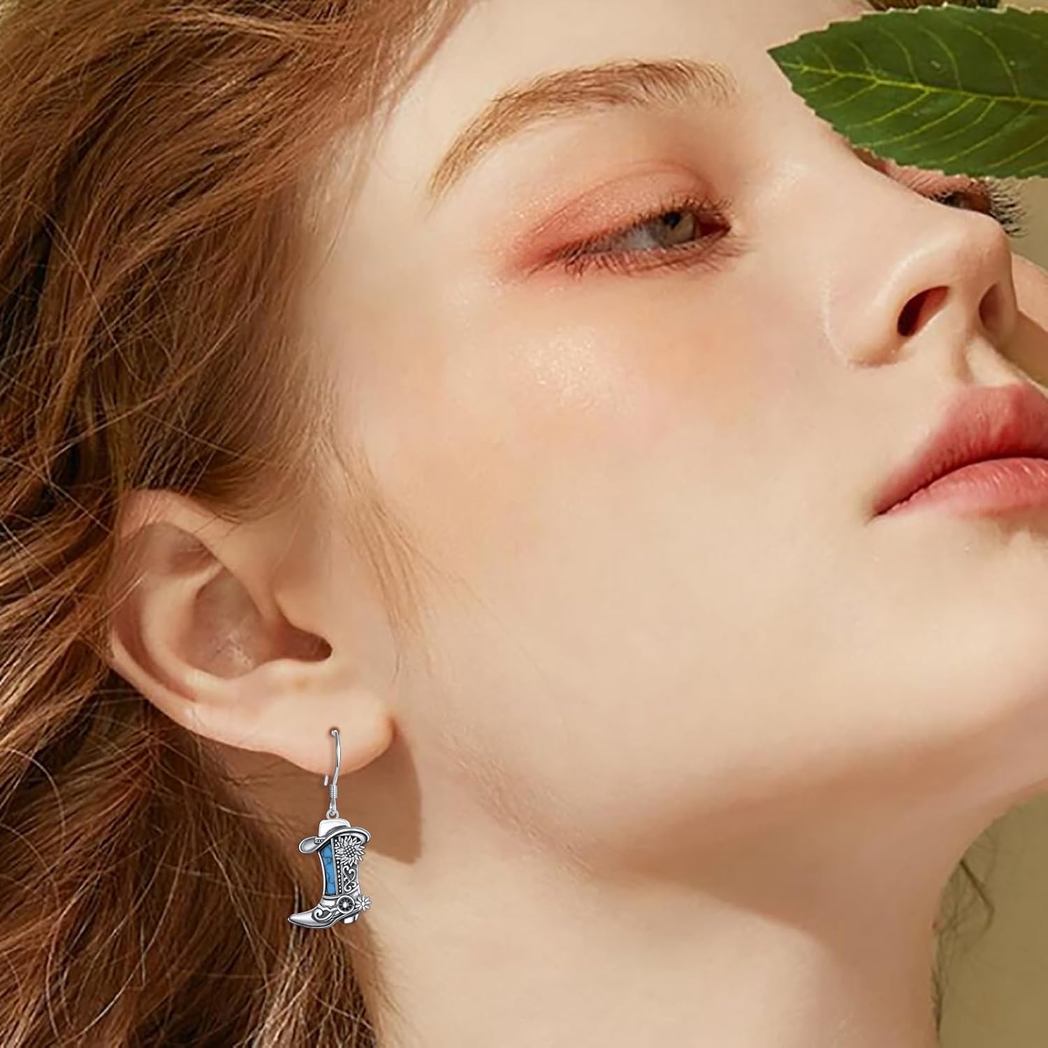 Turquoise Western Earrings for Women 925 Sterling Silver Cowgirl Dangle Earrings Western Country Jewelry Gifts for Cowgirl Cowboy - Image 5